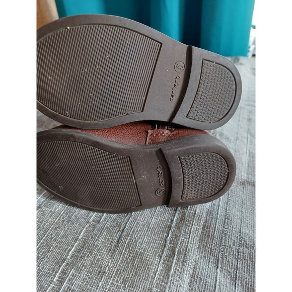 Carters Brown Kitty Cat riding boots. Embroidered cat face. Toddler sz. 5 - Picture 3 of 7